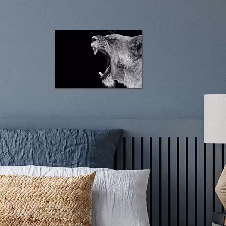 Poster - Dieren - Leeuw - Zwart - Wit - Portret — 3