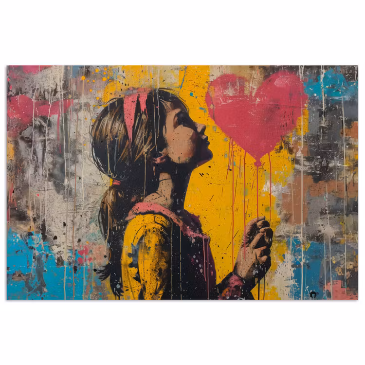 Poster - Graffiti - Meisje - Ballon - Street art — 1