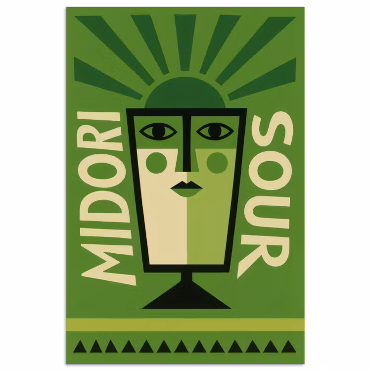 Poster - Grafisch - Art - Cocktail - Groen — 1