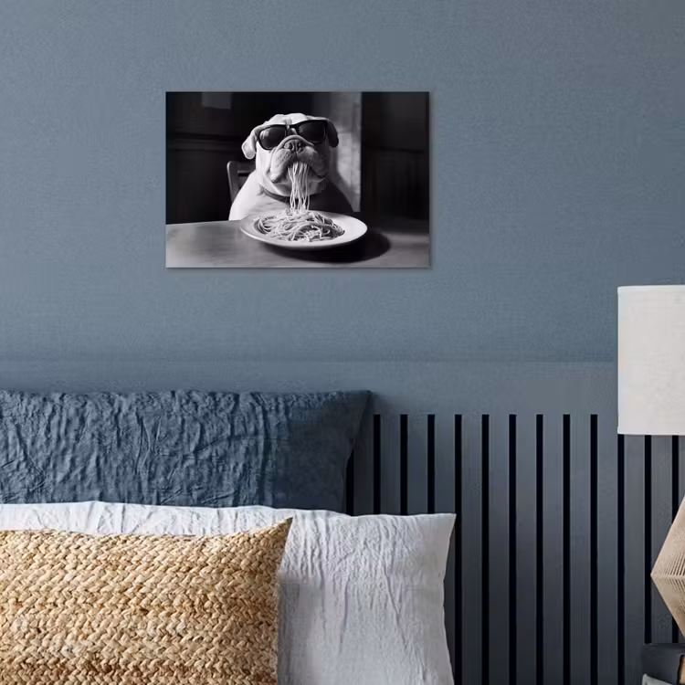 Poster - Hond - Bulldog - Pasta - Bril - Stoer - Dieren — 3