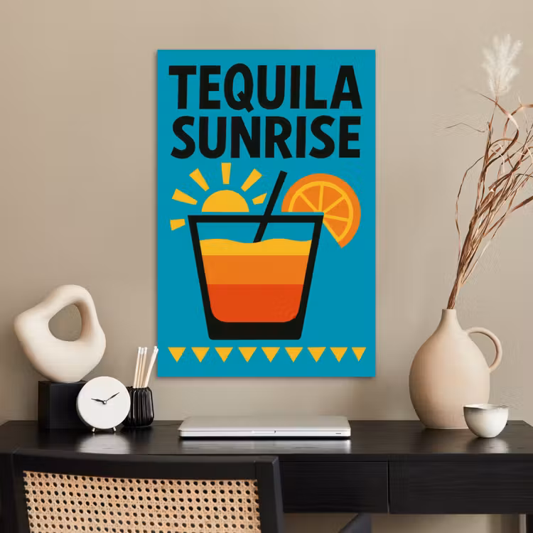 Poster - Illustratie - Tequila - Glas - Blauw — 2