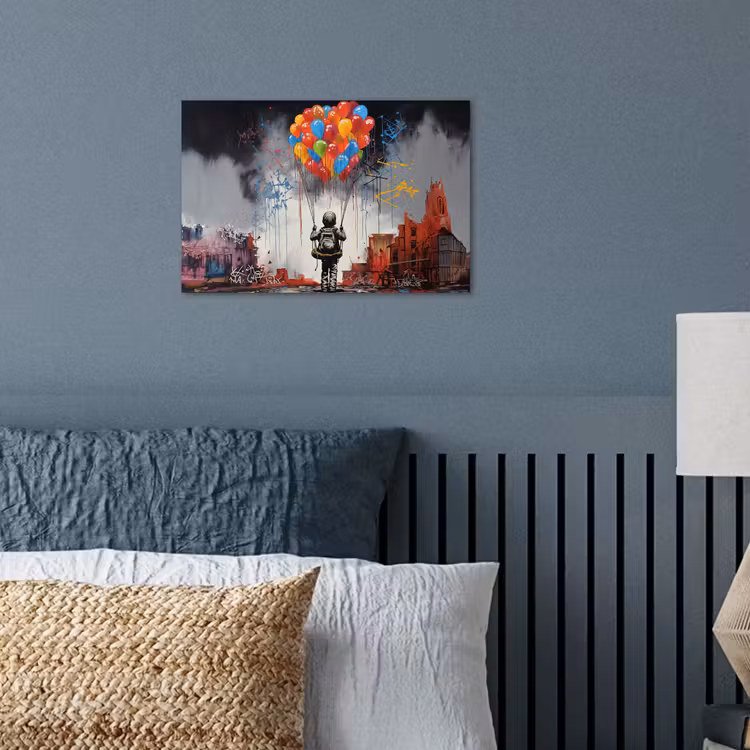 Poster - Jongen - Ballonnen - Gebouwen - Kunst — 3