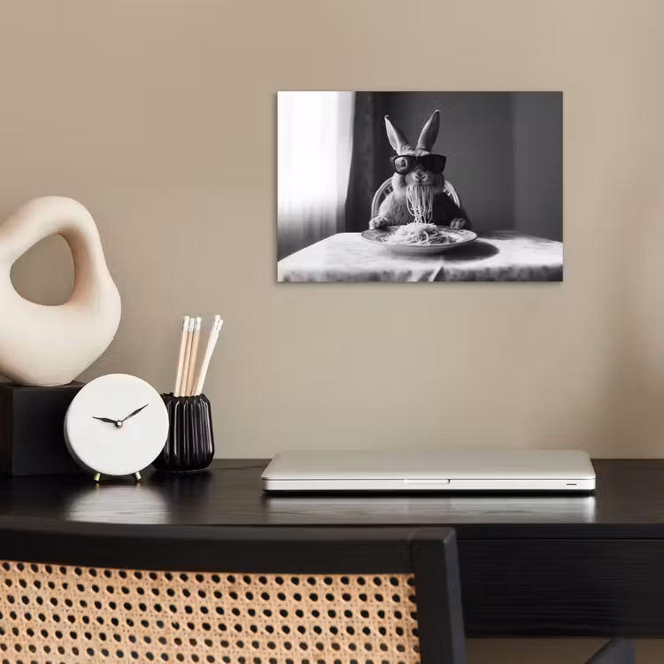 Poster - Konijn - Bunny - Zonnebril - Tafelkleed - Pasta - Schattig — 2