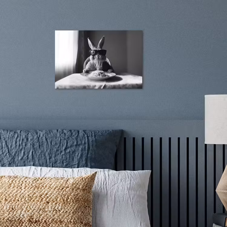 Poster - Konijn - Bunny - Zonnebril - Tafelkleed - Pasta - Schattig — 3