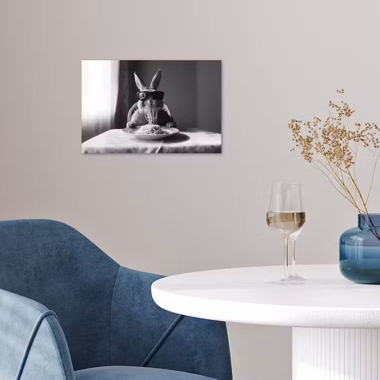 Poster - Konijn - Bunny - Zonnebril - Tafelkleed - Pasta - Schattig — 4