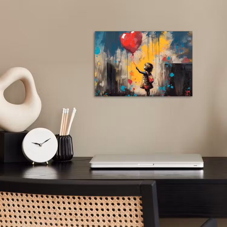 Poster - Meisje - Ballon - Hart - Graffiti — 2