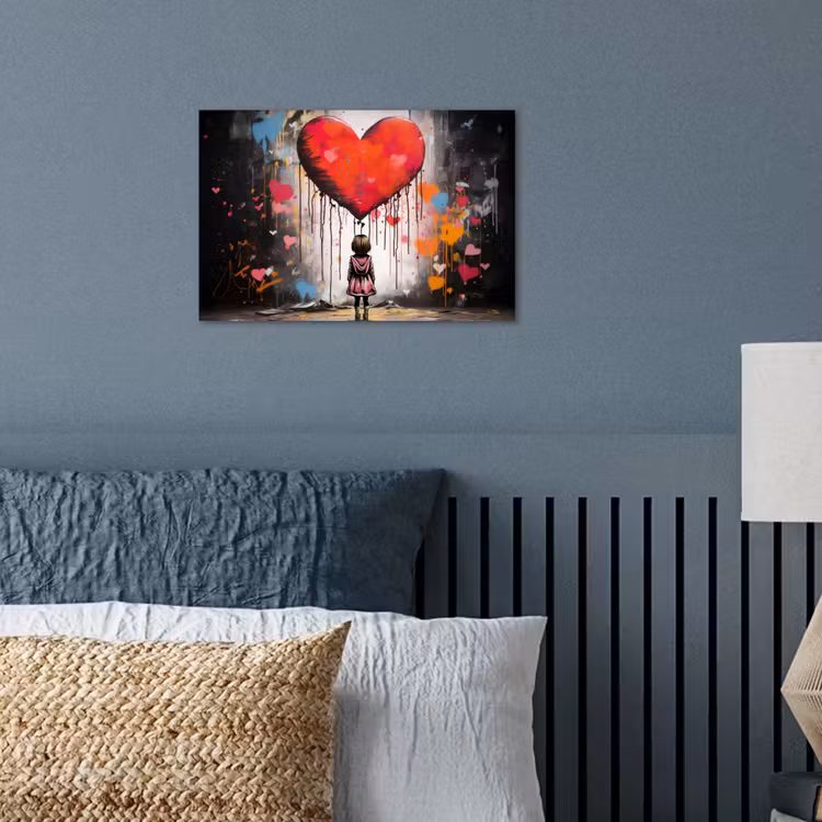 Poster - Meisje - Hart - Graffiti - Kunst - Kleuren - Rood — 3