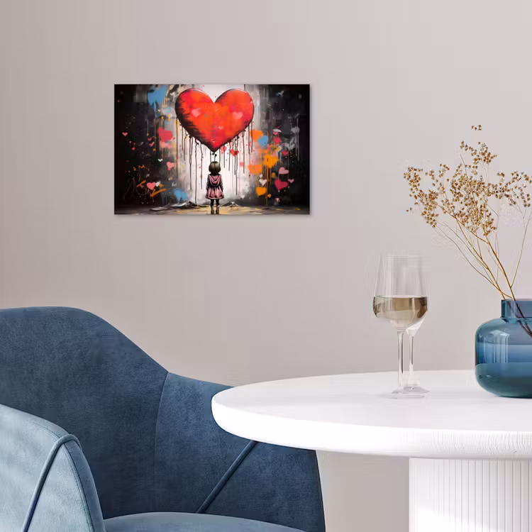 Poster - Meisje - Hart - Graffiti - Kunst - Kleuren - Rood — 4