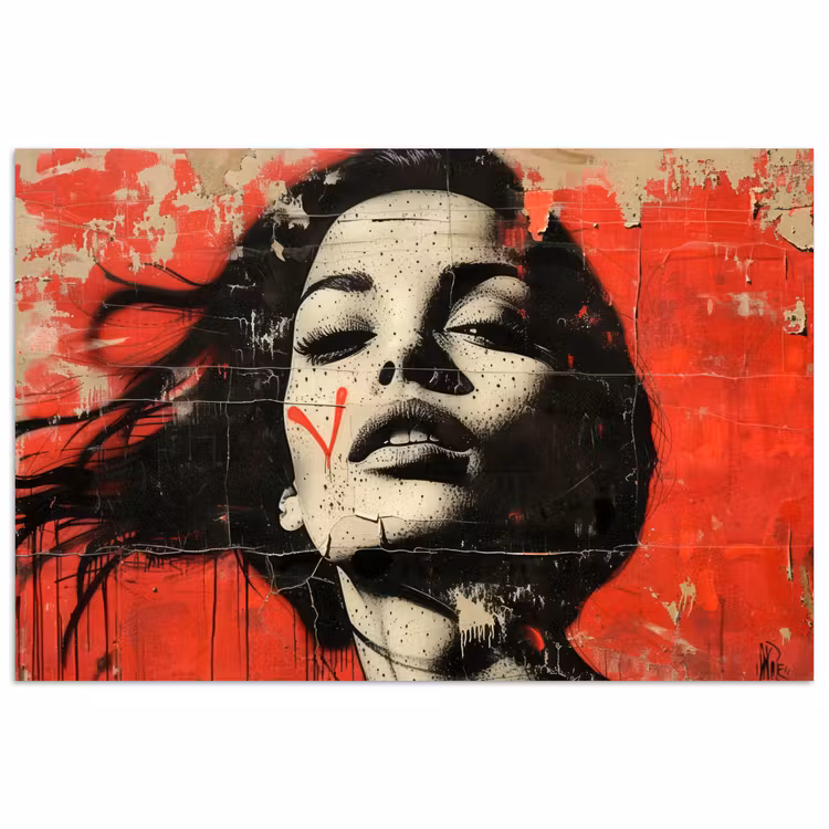 Poster - Graffiti - Vrouw - Rood - Street art - Banksy — 1