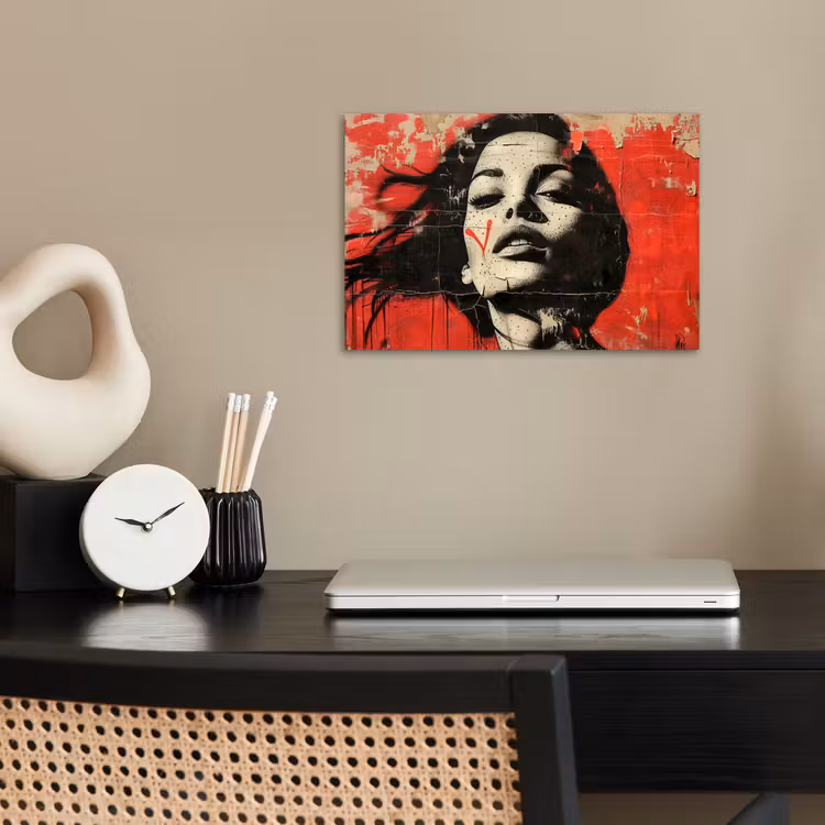 Poster - Graffiti - Vrouw - Rood - Street art - Banksy — 2