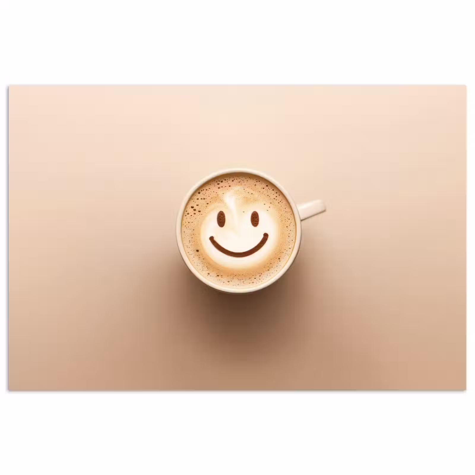 Poster - Koffie - Melkschuim - Lach - Beige — 1