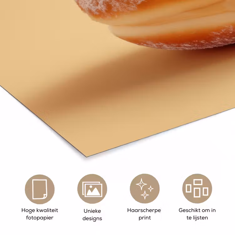 Poster - Donut - Romig - Poedersuiker - Beige — 5