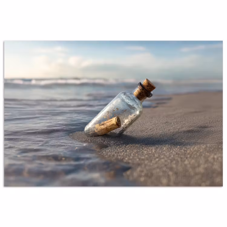Poster - Glazenfles - Post - Zee - Zand — 1