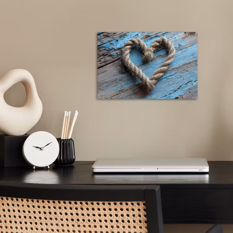 Poster - Hart - Touw - Hout - Rustiek — 2