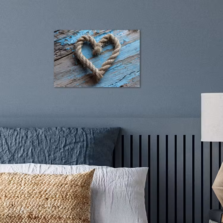 Poster - Hart - Touw - Hout - Rustiek — 3