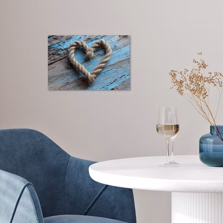Poster - Hart - Touw - Hout - Rustiek — 4
