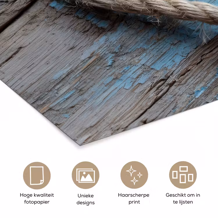Poster - Hart - Touw - Hout - Rustiek — 5