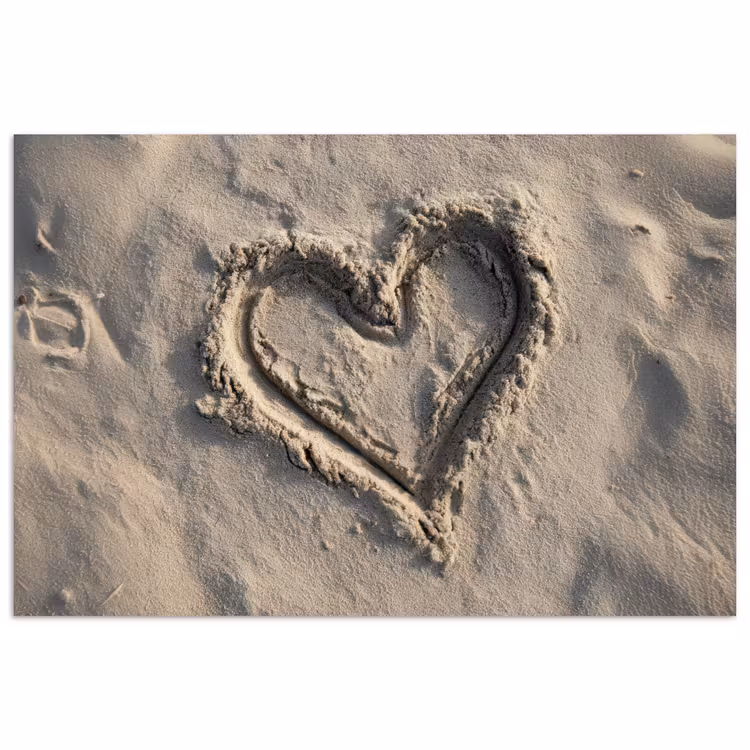 Poster - Hartvorm - Getekend - Beige - Zand — 1