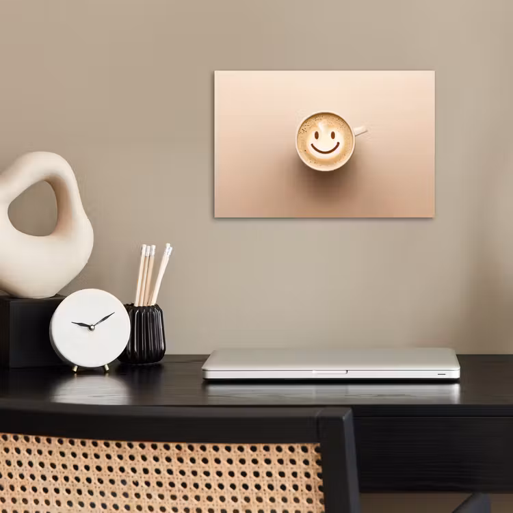 Poster - Koffie - Melkschuim - Lach - Beige — 2