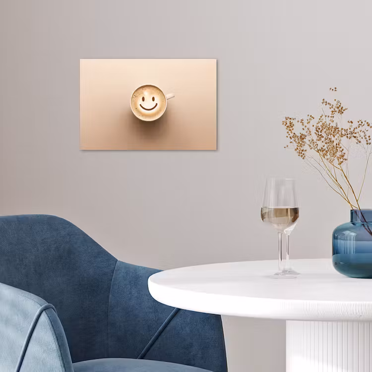 Poster - Koffie - Melkschuim - Lach - Beige — 4