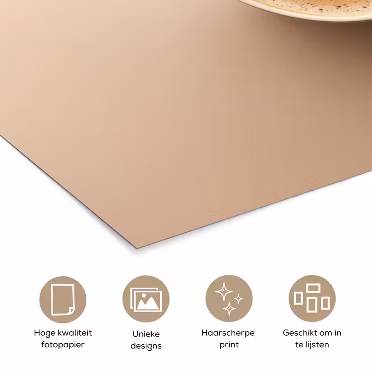 Poster - Koffie - Melkschuim - Lach - Beige — 5