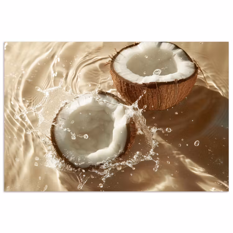 Poster - Kokosnoot - Water - Beige - Spetters — 1