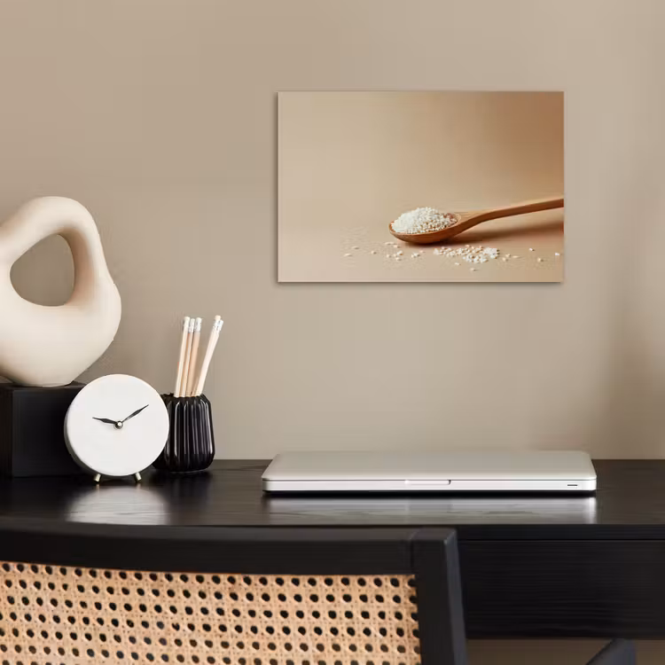 Poster - Lepel - Rijst - Hout - Beige — 2