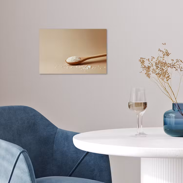 Poster - Lepel - Rijst - Hout - Beige — 4