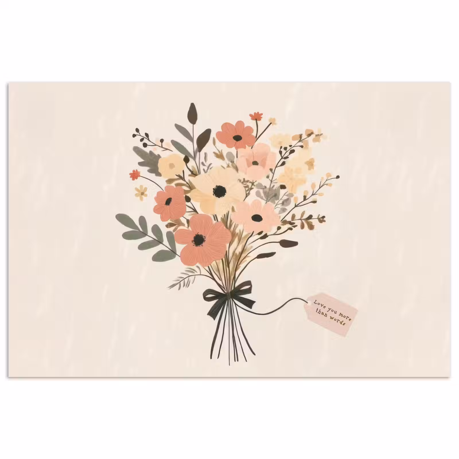 Poster - Bloemen - Quote - Beige - Lint — 1