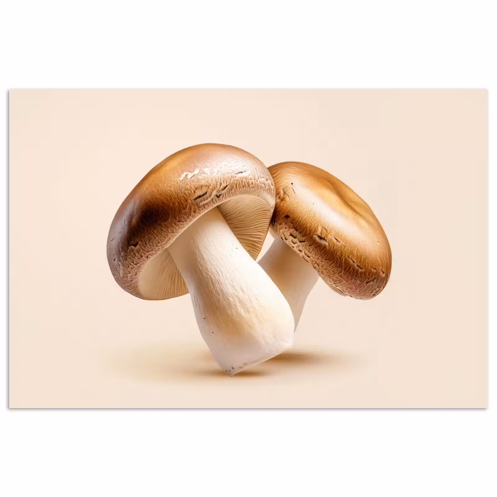 Poster - Champignons - Zacht - Beige — 1