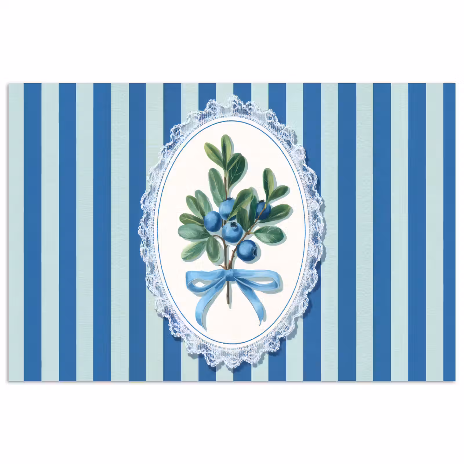 Poster - Illustratie - Bessen - Blauw - Strepen — 1