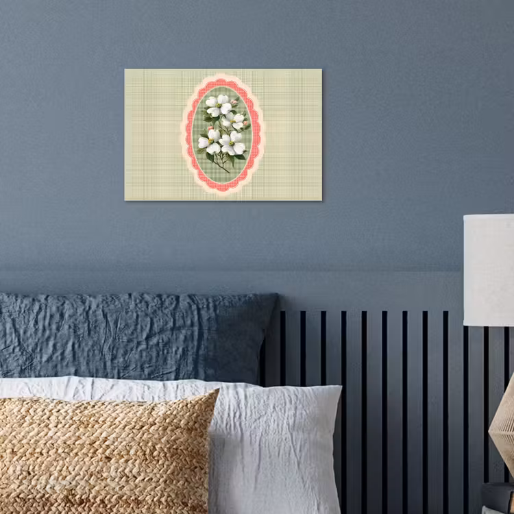 Poster - Bloemen - Illustratie - Geruit - Groen — 3