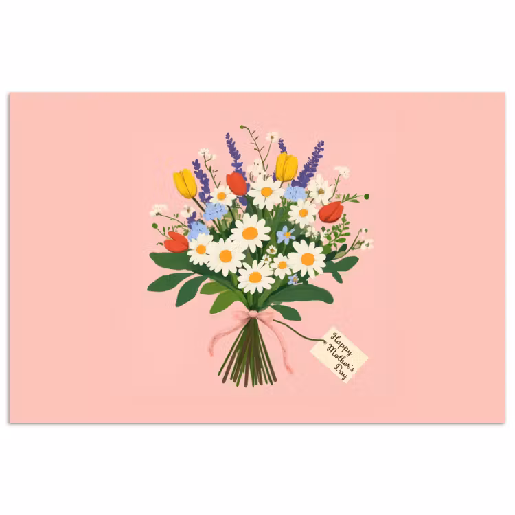 Poster - Bloemen - Lint - Kaartje — 1