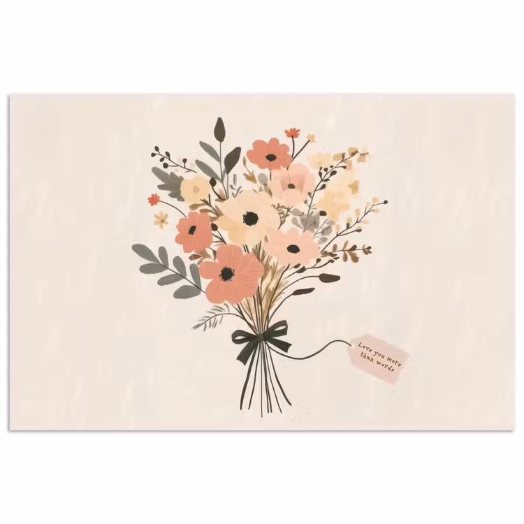Poster - Bloemen - Quote - Beige - Lint — 1