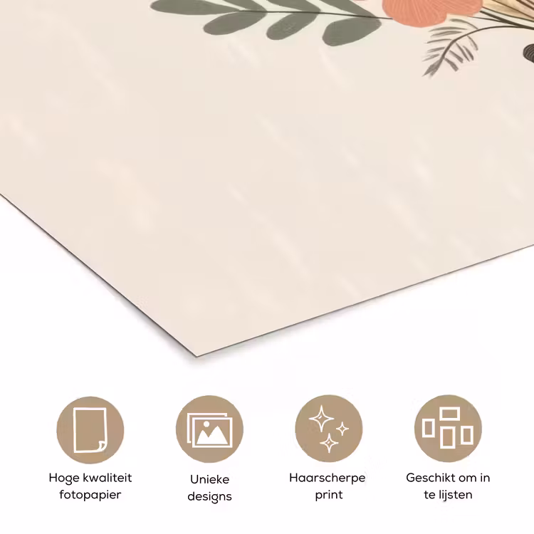 Poster - Bloemen - Quote - Beige - Lint — 5