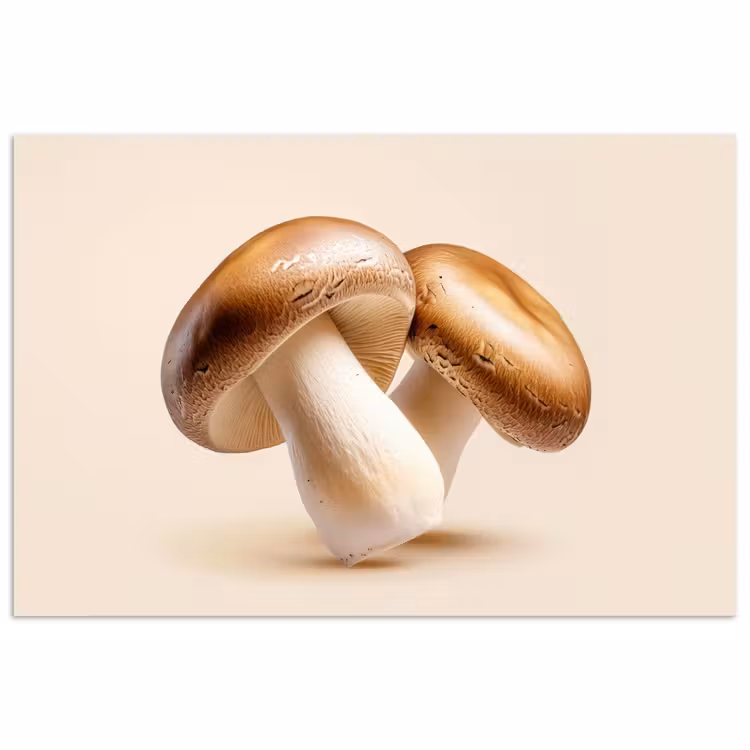 Poster - Champignons - Zacht - Beige — 1