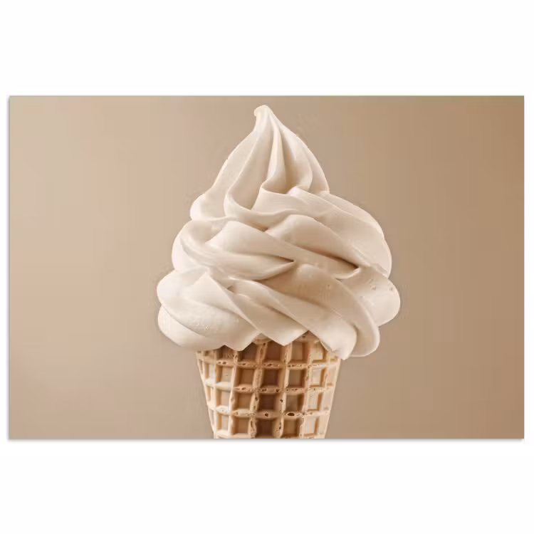 Poster - IJs - Softijs - Romig - Hoorntje - Beige — 1