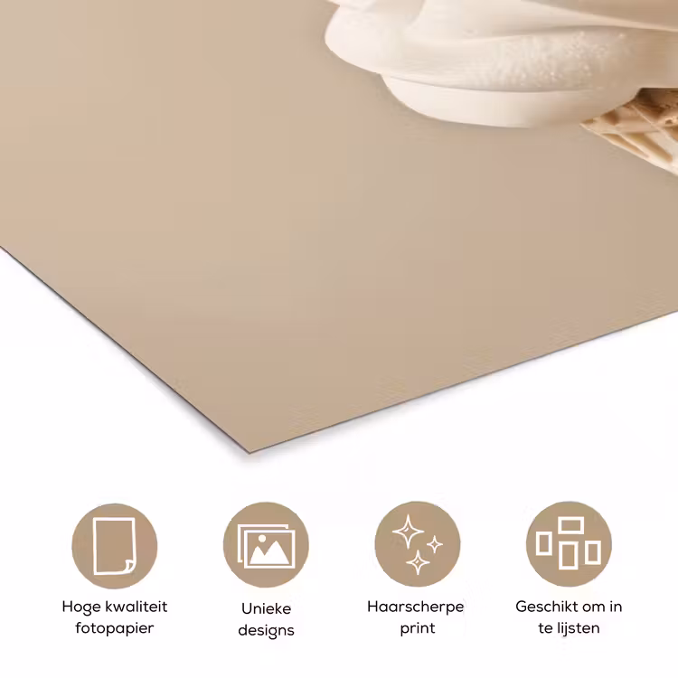 Poster - IJs - Softijs - Romig - Hoorntje - Beige — 5