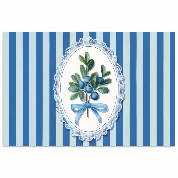 Poster - Illustratie - Bessen - Blauw - Strepen — 1