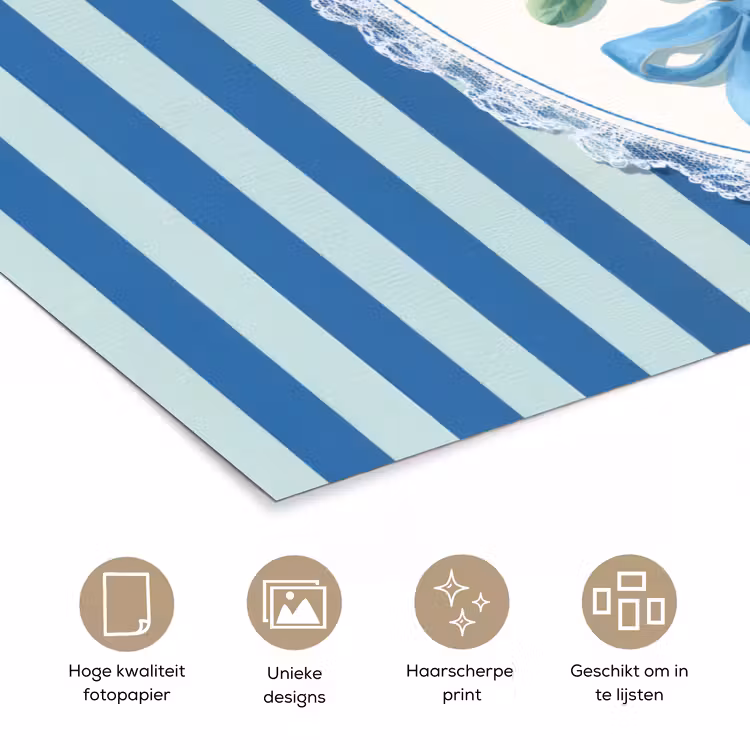 Poster - Illustratie - Bessen - Blauw - Strepen — 5