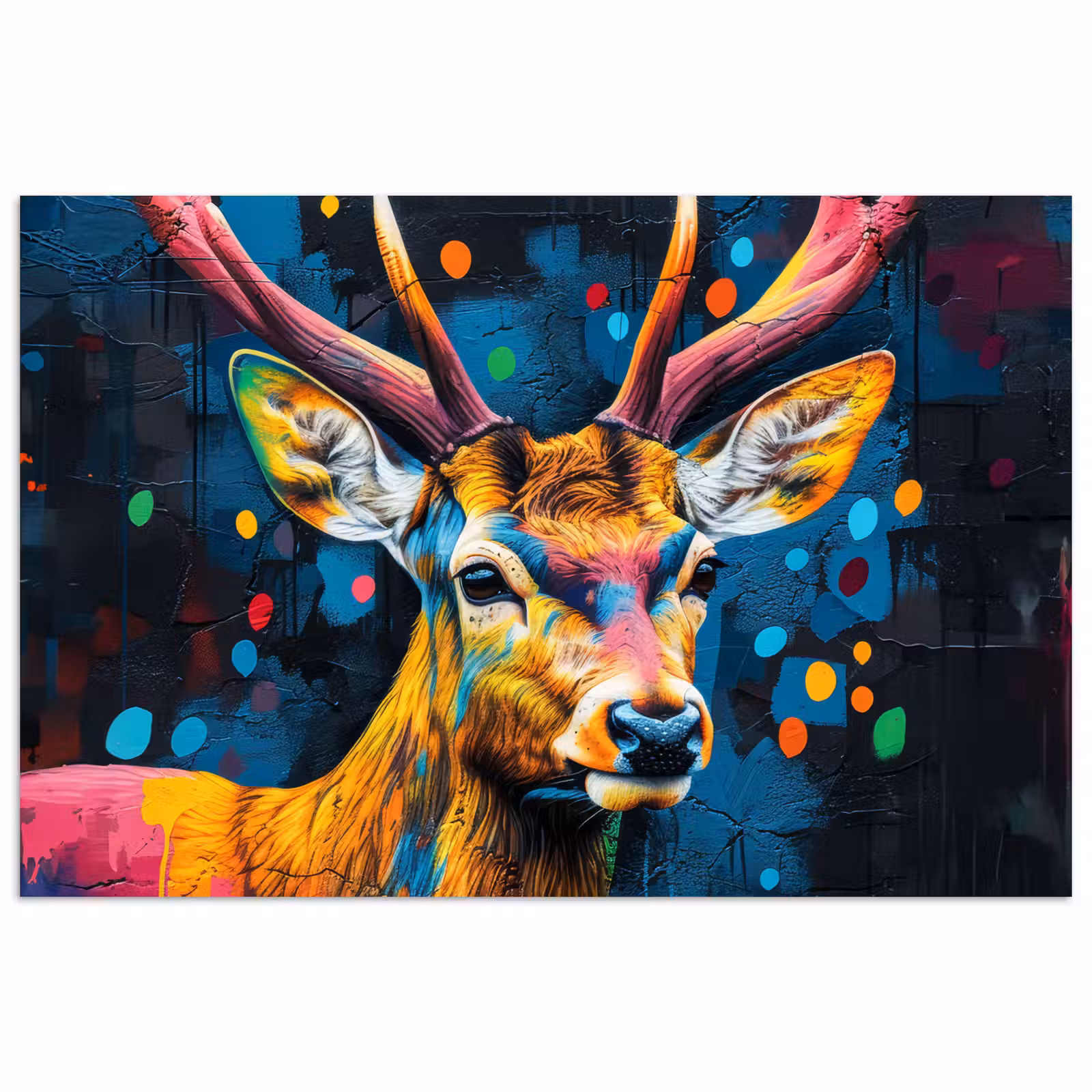 Poster - Graffiti - Hert - Dier - Kleurrijk — 1