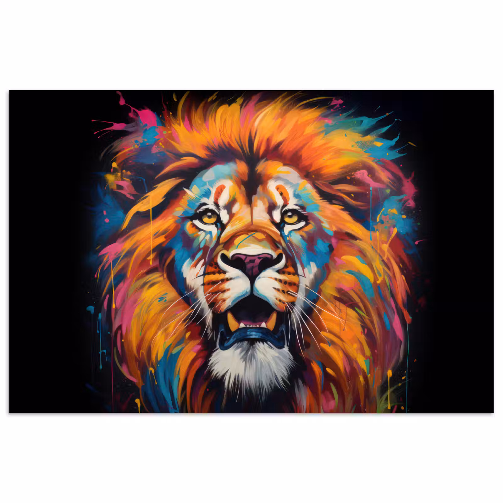 Poster - Leeuw - Graffiti - Dieren - Zwart — 1