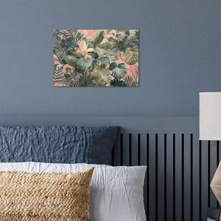 Poster - Compositie van bladeren - Groen - Roze — 3