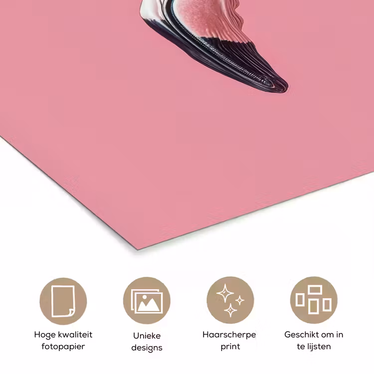 Poster - Flamingo - Roze - Koksmuts - Vogel — 5