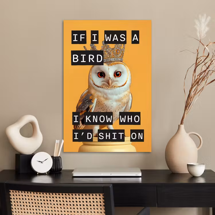 Poster - Geel - Uil - Vogel - Decoratie — 2
