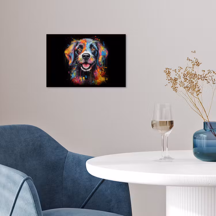 Poster - Graffiti - Hond - Zwart - Kleuren — 4