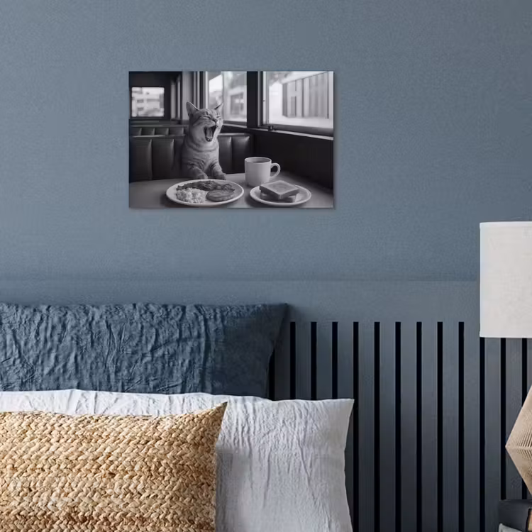 Poster - Kat - Koffie - Brood - Zwart — 3