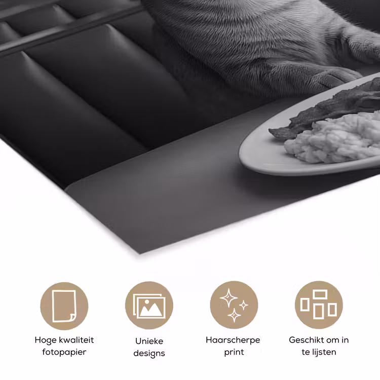Poster - Kat - Koffie - Brood - Zwart — 5