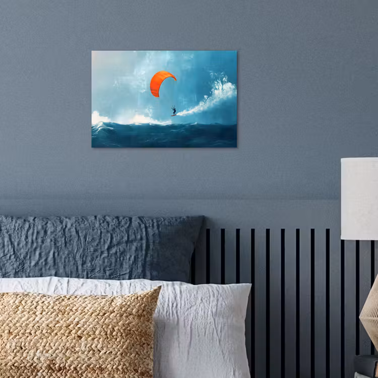 Poster - Kitesurfer - Oranje - Zee - Lucht — 3