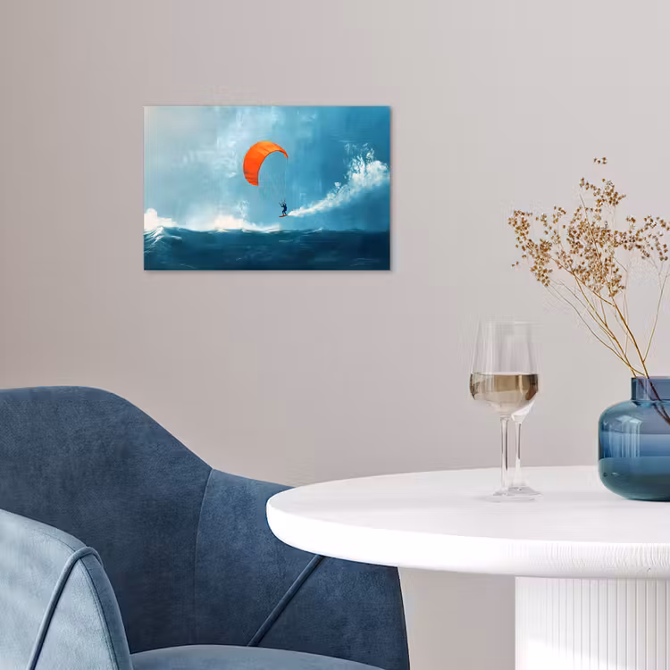 Poster - Kitesurfer - Oranje - Zee - Lucht — 4